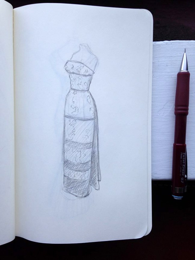 italian fashion sketch by Grace Anderson